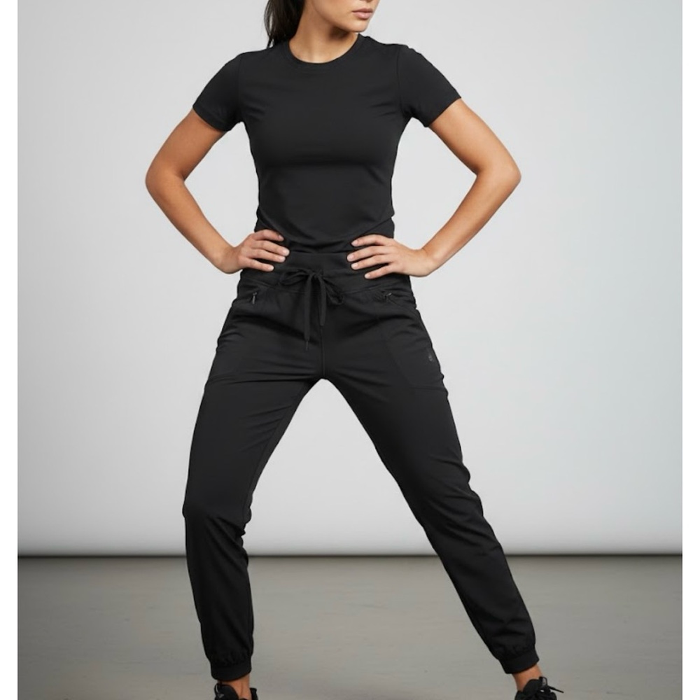 Pink Victoria's Secret Joggers Relay Knit 28” Inseam Black Size Medium NWT